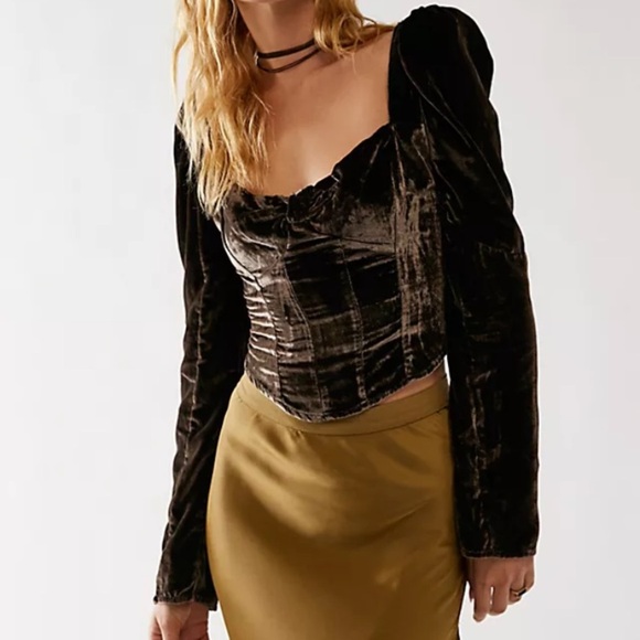 Free people bridgette velvet top Xs - Picture 1 of 10